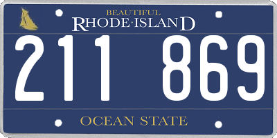 RI license plate 211869