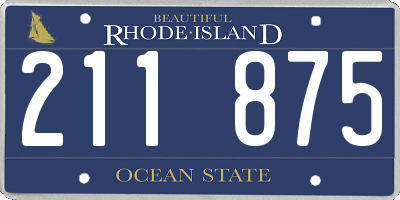 RI license plate 211875