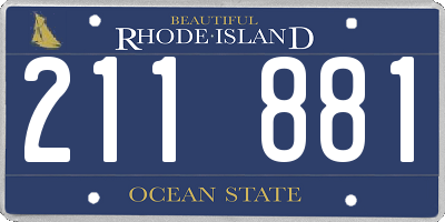 RI license plate 211881