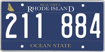 RI license plate 211884