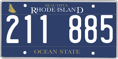 RI license plate 211885