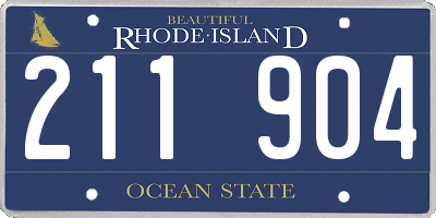 RI license plate 211904