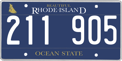 RI license plate 211905