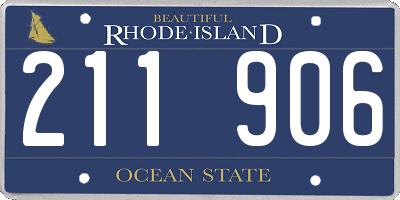 RI license plate 211906