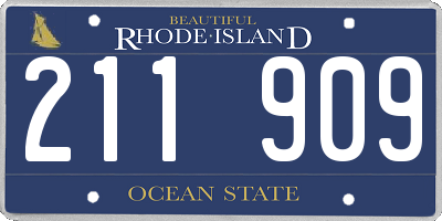 RI license plate 211909