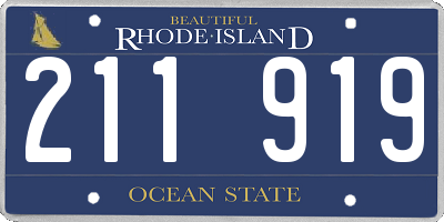 RI license plate 211919