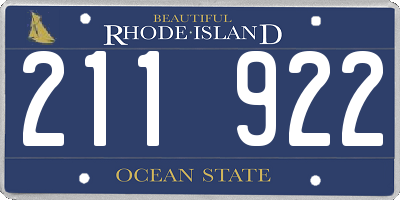 RI license plate 211922