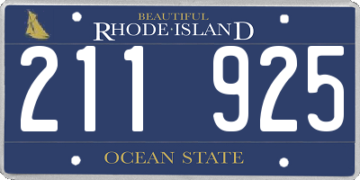 RI license plate 211925