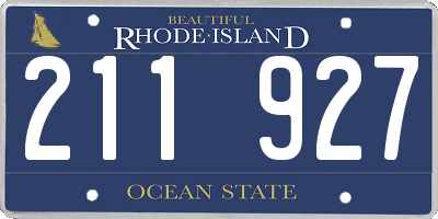 RI license plate 211927