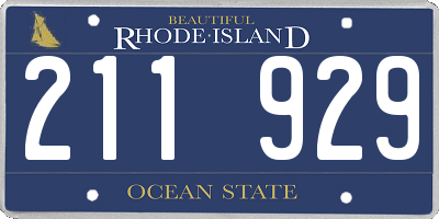 RI license plate 211929