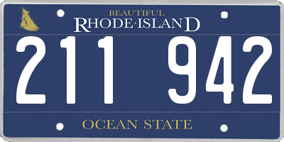 RI license plate 211942