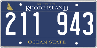 RI license plate 211943