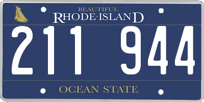RI license plate 211944