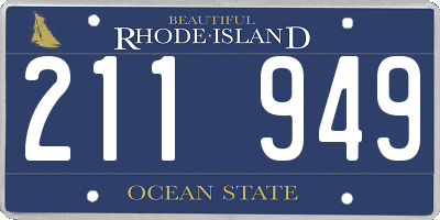 RI license plate 211949