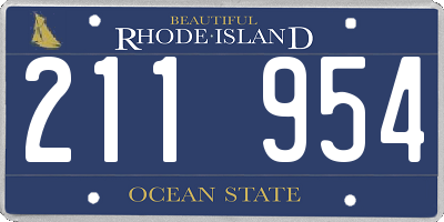 RI license plate 211954