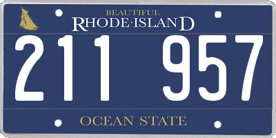 RI license plate 211957