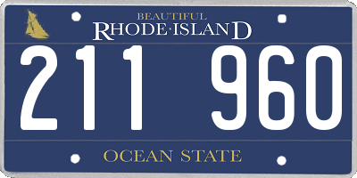 RI license plate 211960