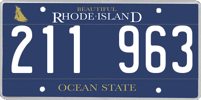 RI license plate 211963