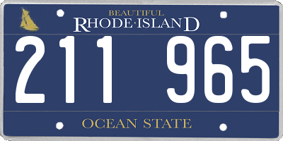 RI license plate 211965