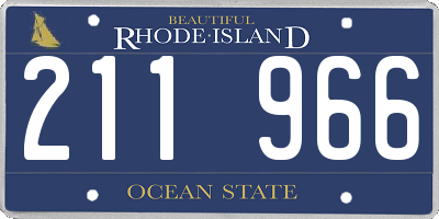 RI license plate 211966