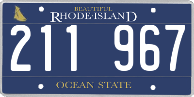 RI license plate 211967