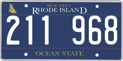 RI license plate 211968
