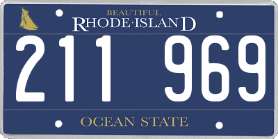 RI license plate 211969