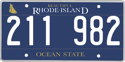 RI license plate 211982
