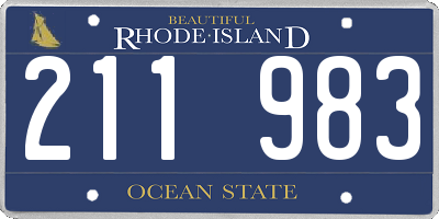 RI license plate 211983