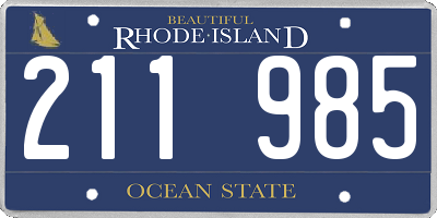 RI license plate 211985