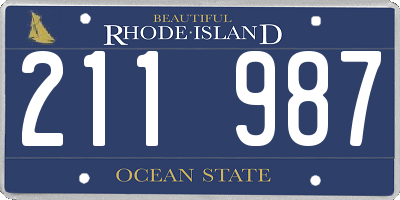 RI license plate 211987