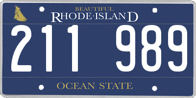 RI license plate 211989