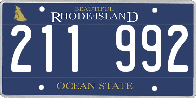 RI license plate 211992