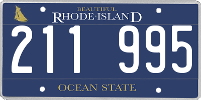 RI license plate 211995