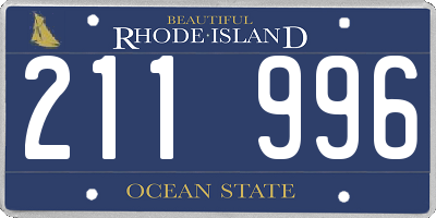 RI license plate 211996