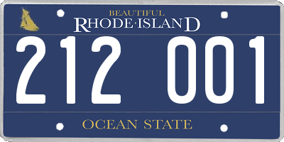RI license plate 212001