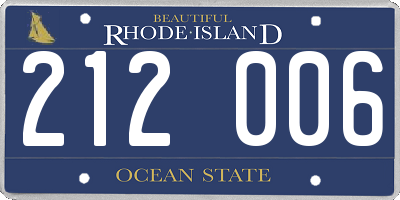 RI license plate 212006