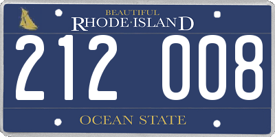 RI license plate 212008