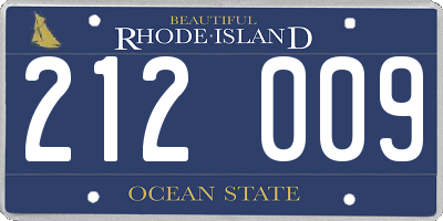 RI license plate 212009