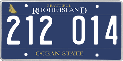 RI license plate 212014
