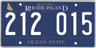 RI license plate 212015