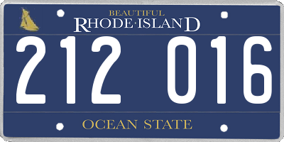 RI license plate 212016