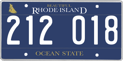 RI license plate 212018