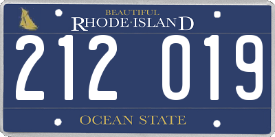 RI license plate 212019