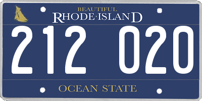 RI license plate 212020