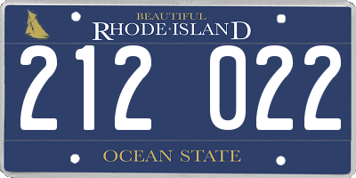 RI license plate 212022