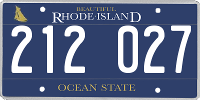RI license plate 212027