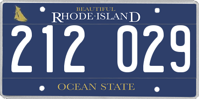 RI license plate 212029