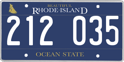 RI license plate 212035