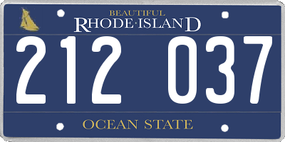 RI license plate 212037